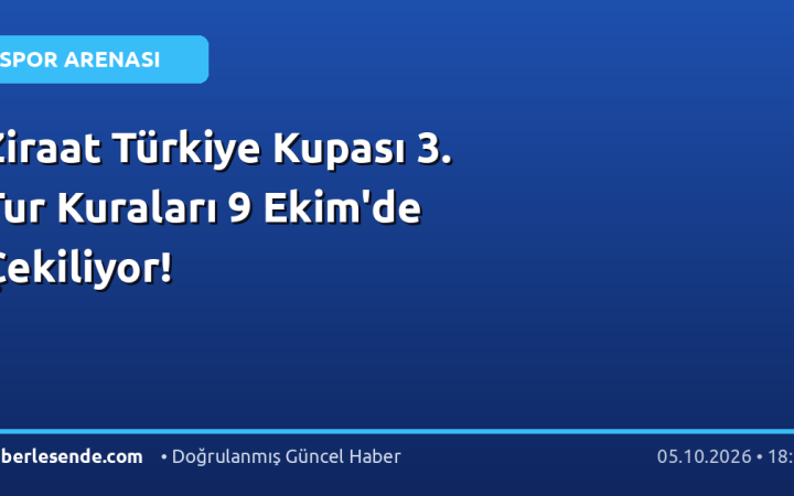 Ziraat Türkiye Kupası 3. Tur Kuraları 9 Ekim'de Çekiliyor!