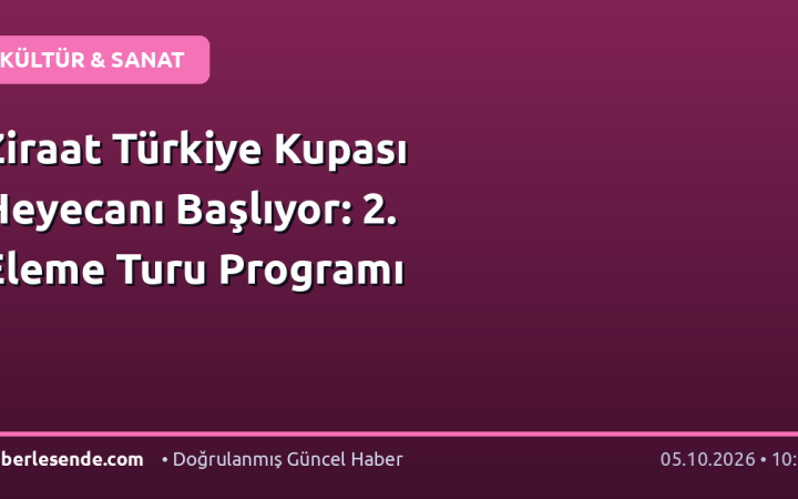 Ziraat Türkiye Kupası Heyecanı Başlıyor: 2. Eleme Turu Programı