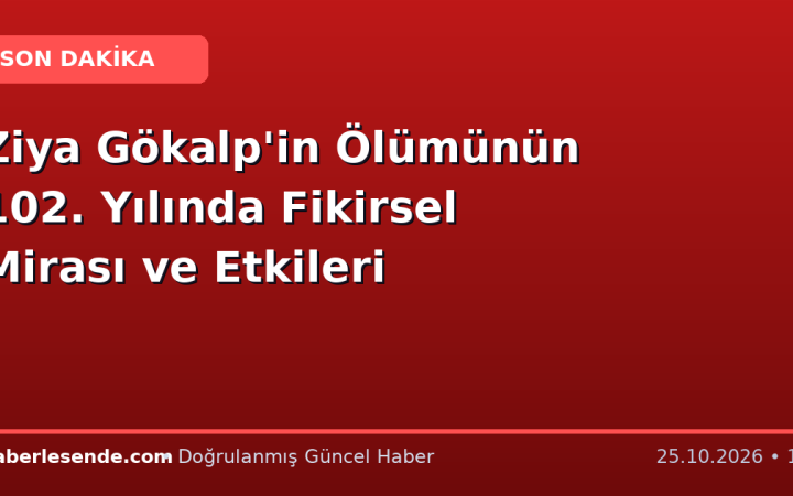 Ziya Gökalp'in Ölümünün 102. Yılında Fikirsel Mirası ve Etkileri