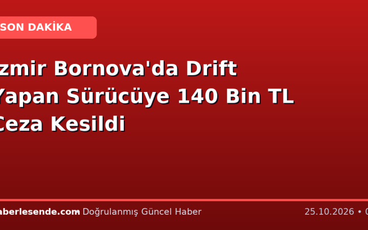 İzmir Bornova'da Drift Yapan Sürücüye 140 Bin TL Ceza Kesildi