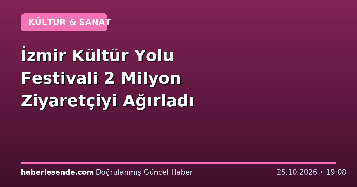 İzmir Kültür Yolu Festivali 2 Milyon Ziyaretçiyi Ağırladı