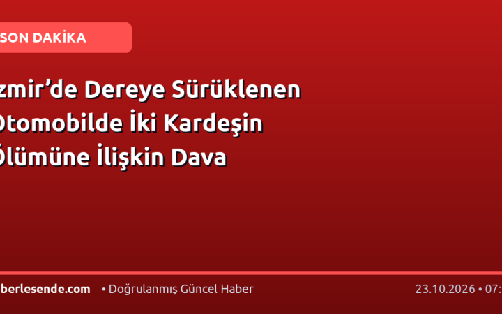 İzmir’de Dereye Sürüklenen Otomobilde İki Kardeşin Ölümüne İlişkin Dava