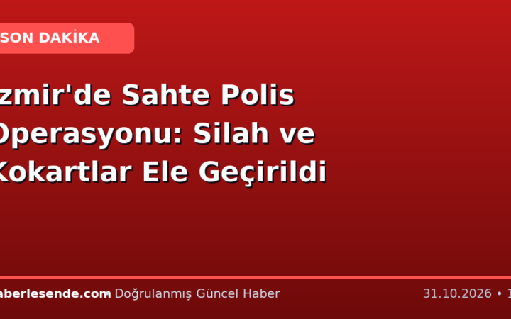 İzmir'de Sahte Polis Operasyonu: Silah ve Kokartlar Ele Geçirildi
