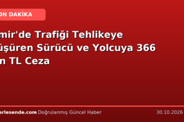 İzmir'de Trafiği Tehlikeye Düşüren Sürücü ve Yolcuya 366 Bin TL Ceza