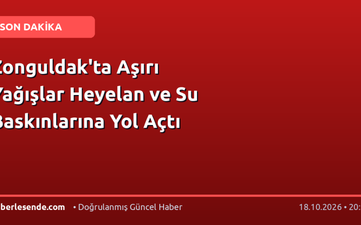 Zonguldak'ta Aşırı Yağışlar Heyelan ve Su Baskınlarına Yol Açtı