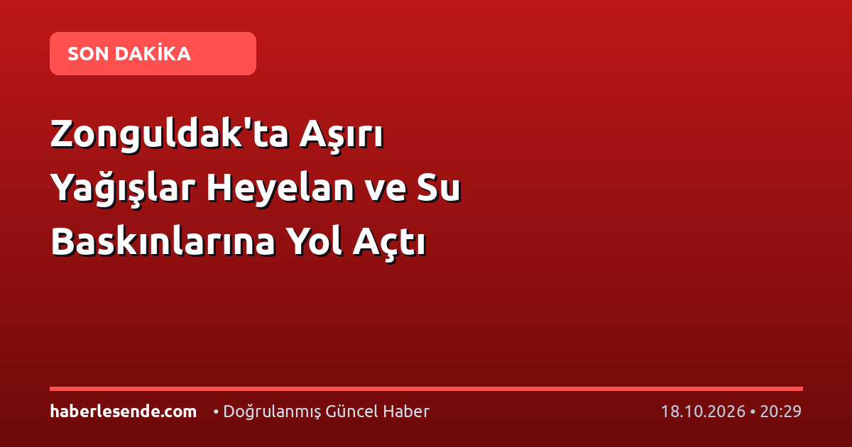 Zonguldak'ta Aşırı Yağışlar Heyelan ve Su Baskınlarına Yol Açtı