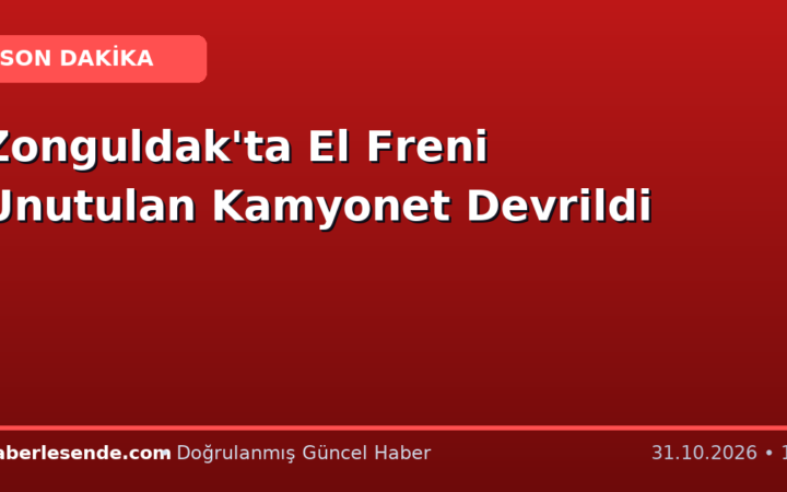 Zonguldak'ta El Freni Unutulan Kamyonet Devrildi