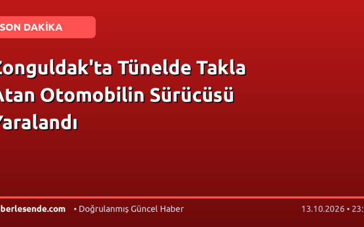 Zonguldak'ta Tünelde Takla Atan Otomobilin Sürücüsü Yaralandı