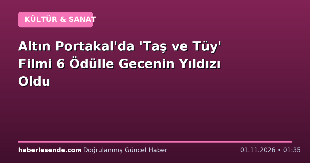 Altın Portakal'da 'Taş ve Tüy' Filmi 6 Ödülle Gecenin Yıldızı Oldu