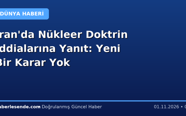 İran'da Nükleer Doktrin İddialarına Yanıt: Yeni Bir Karar Yok