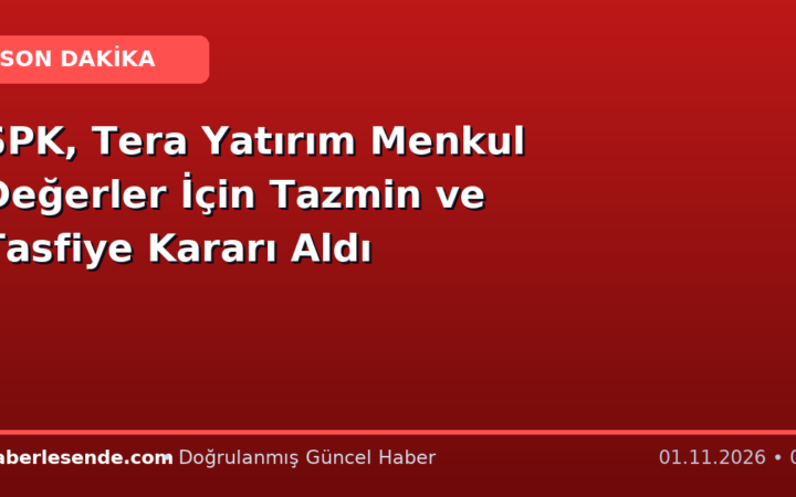 SPK, Tera Yatırım Menkul Değerler İçin Tazmin ve Tasfiye Kararı Aldı